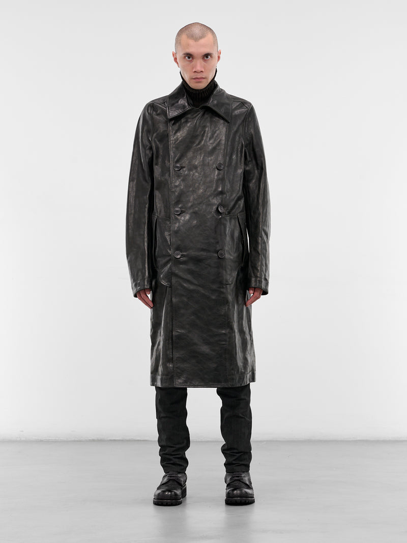 Black Reversible Horse Leather Coat (LC-170-RAF-BLACK)