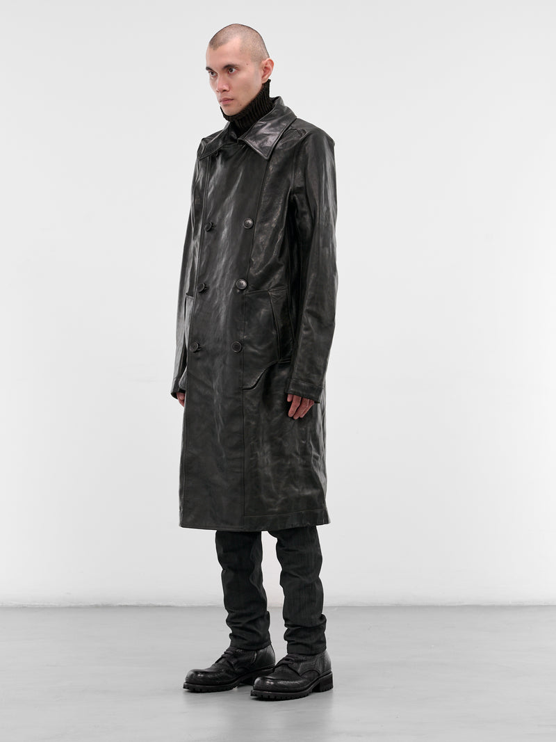 Black Reversible Horse Leather Coat (LC-170-RAF-BLACK)