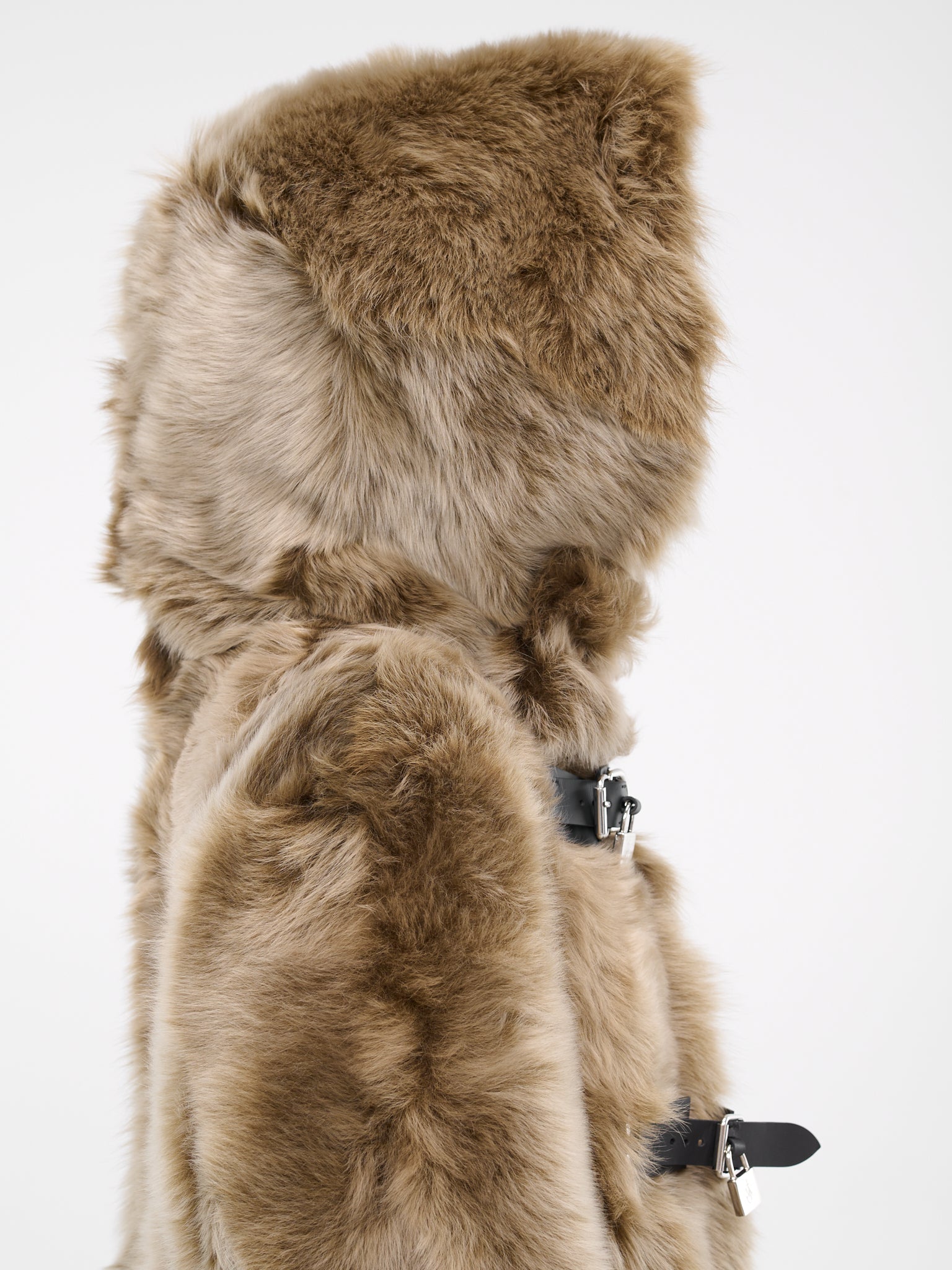 Padlock Fur Duffle Coat (LC0011-LT0068-600-BROWN)