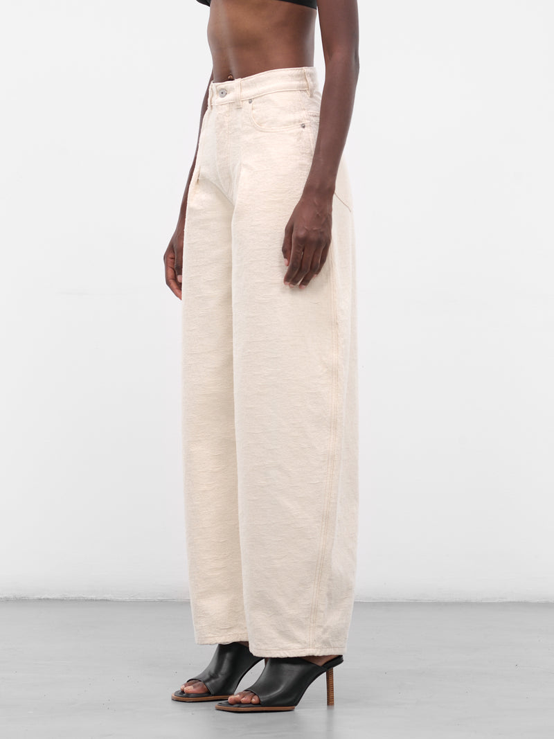 White Ovalo Denim Jeans (LE-DE-NIMES-OVALO-OFF-WHITE)