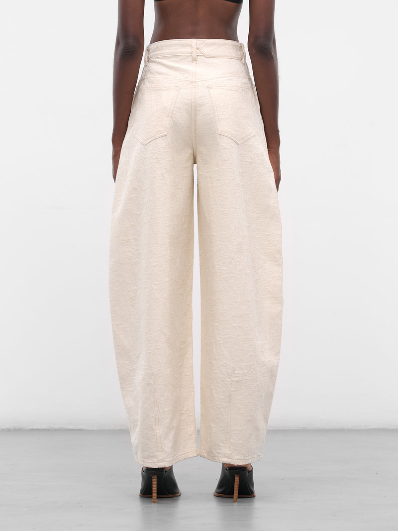 White Ovalo Denim Jeans (LE-DE-NIMES-OVALO-OFF-WHITE)