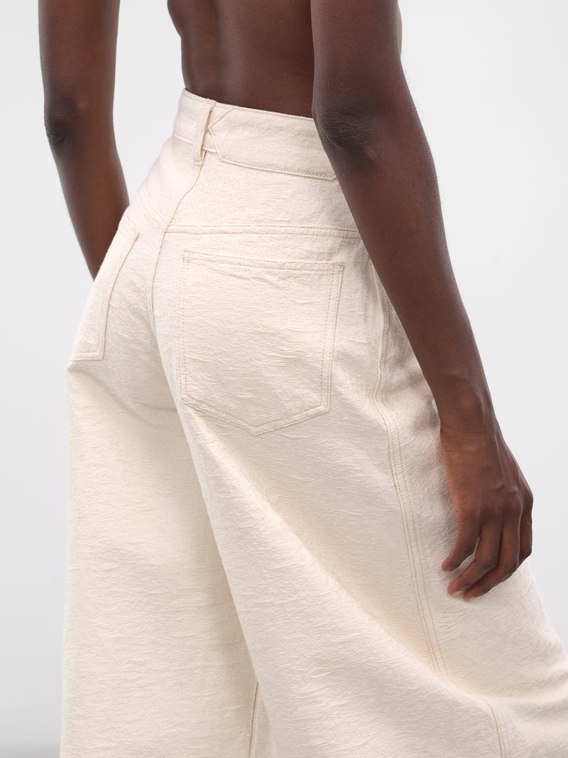 White Ovalo Denim Jeans (LE-DE-NIMES-OVALO-OFF-WHITE)