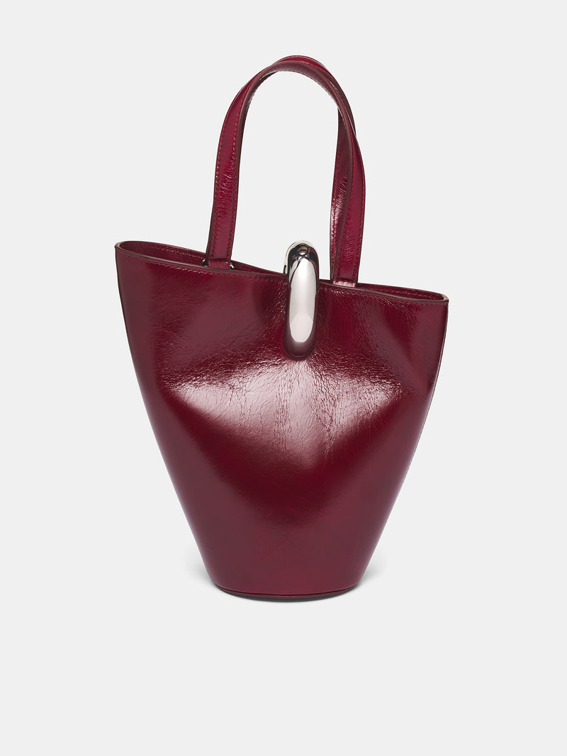 Burgundy Leather Bambola Asymmetric Bag (LE-PETIT-BAMBOLA-BURGUNDY)