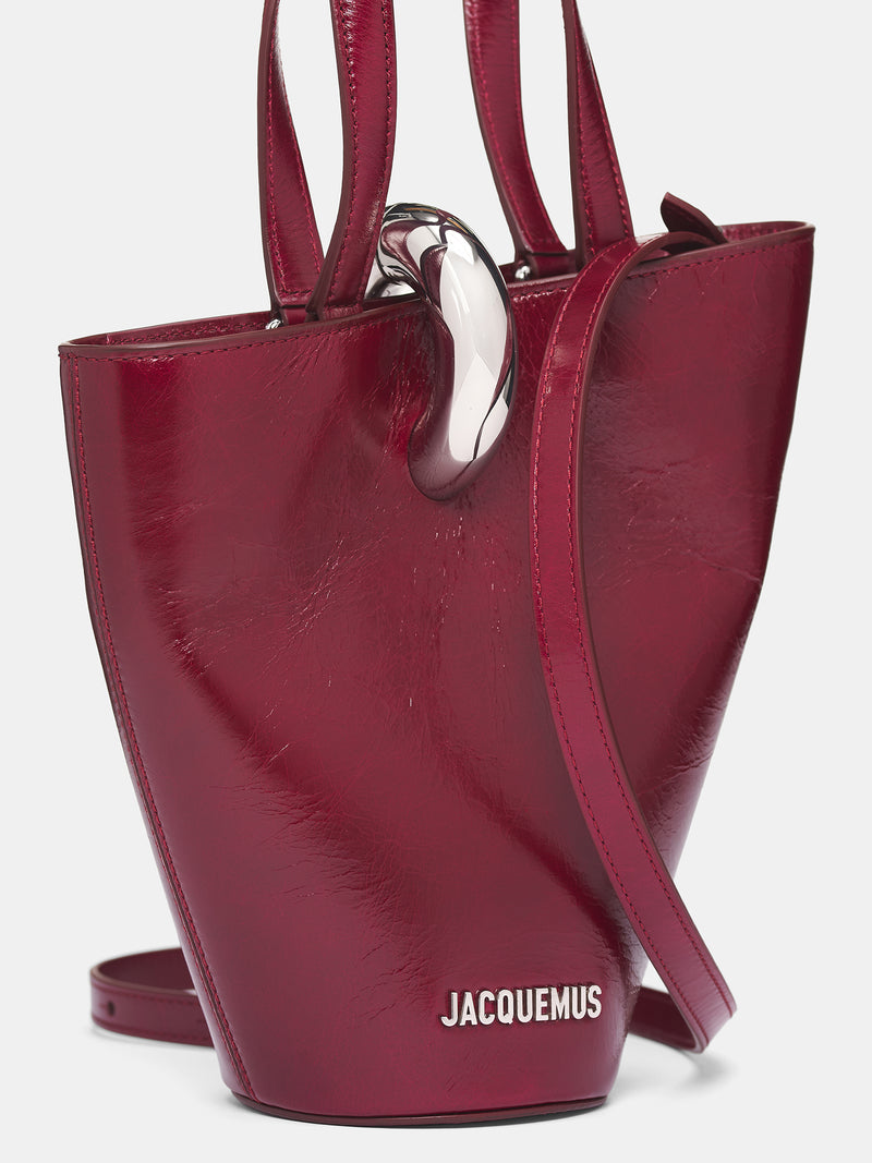 Burgundy Leather Bambola Asymmetric Bag (LE-PETIT-BAMBOLA-BURGUNDY)