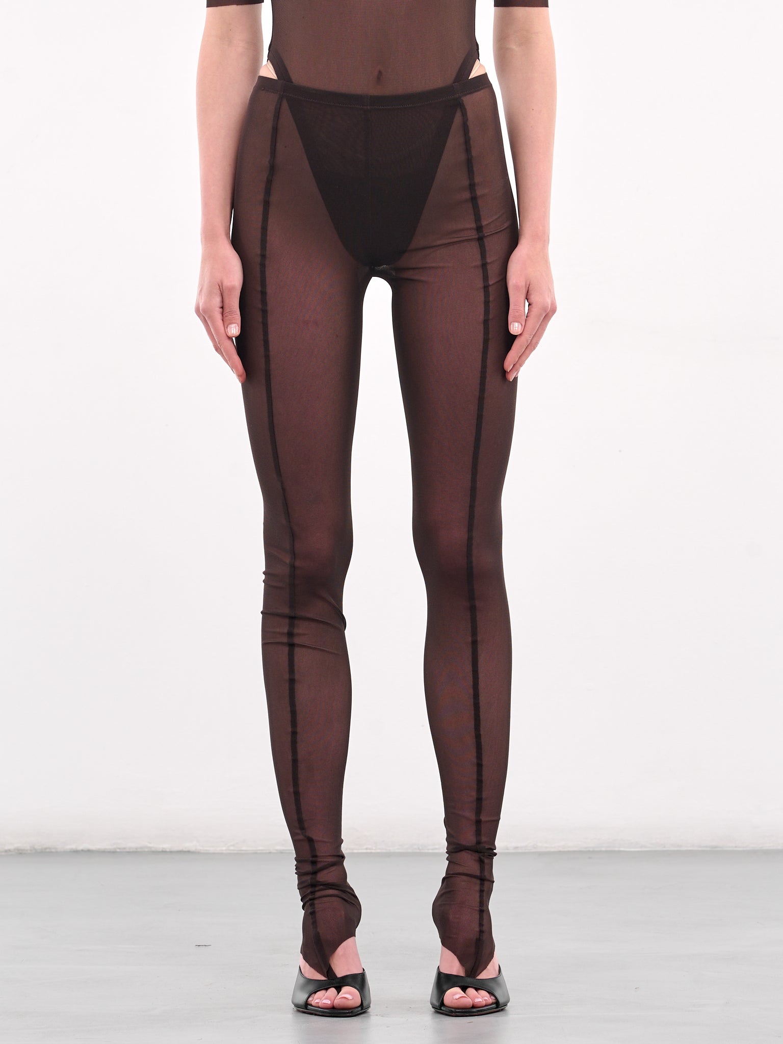 Sheer Mesh Leggings (LE01BR-DARK-BROWN)