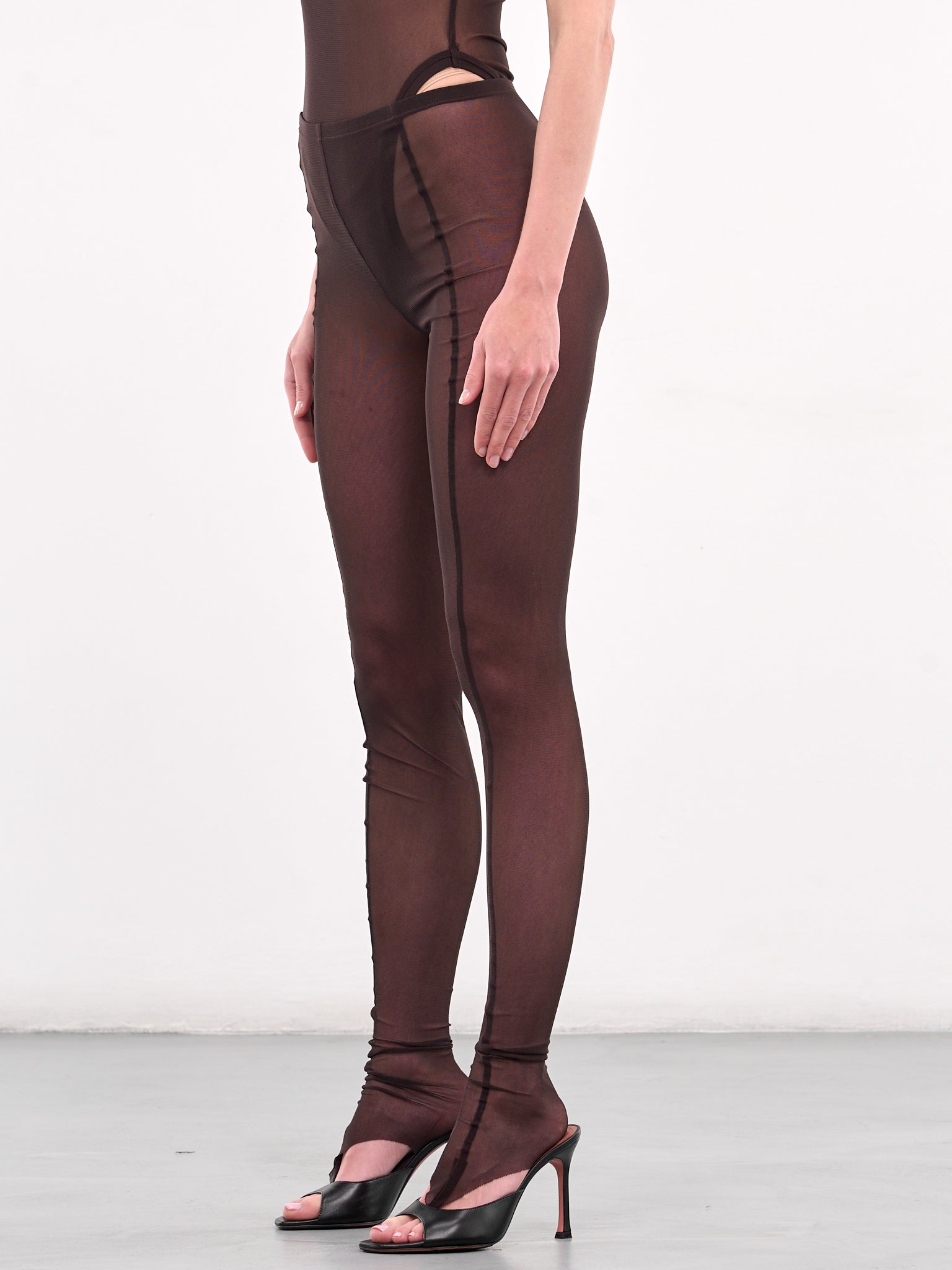 Sheer Mesh Leggings (LE01BR-DARK-BROWN)