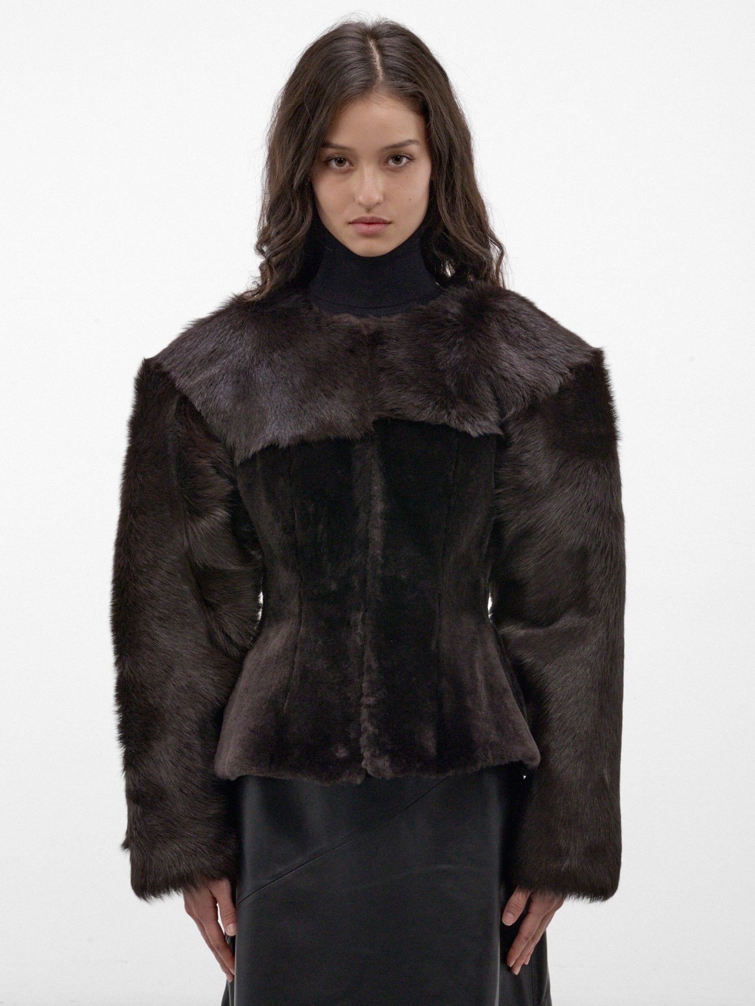 Brown Sheep Leather & Fur Jacket (LEATHER-03-BROWN)