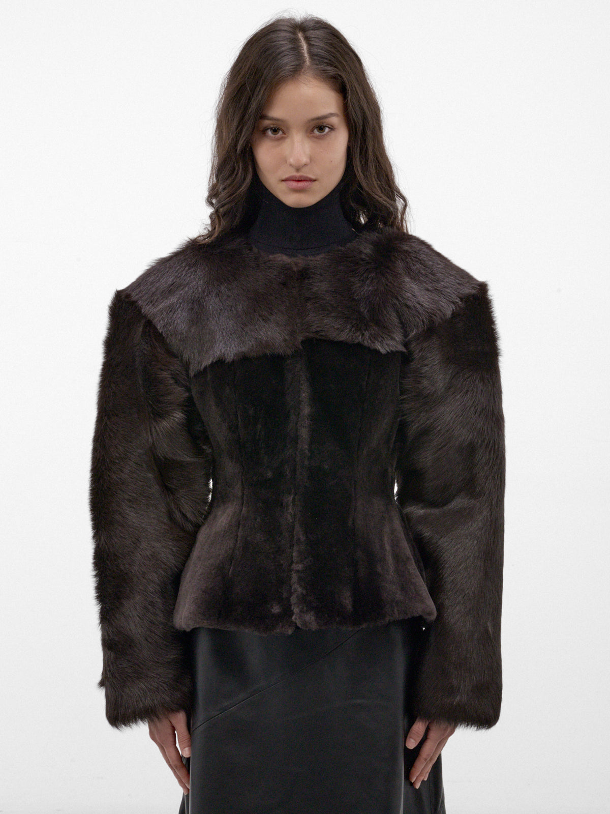 Brown Sheep Leather & Fur Jacket (LEATHER-03-BROWN)
