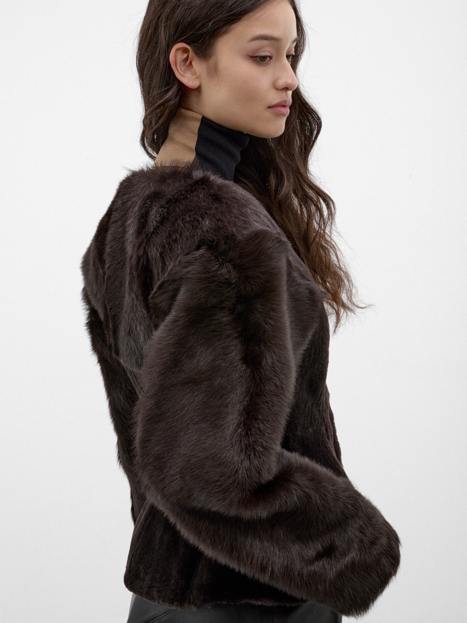 Brown Sheep Leather & Fur Jacket (LEATHER-03-BROWN)