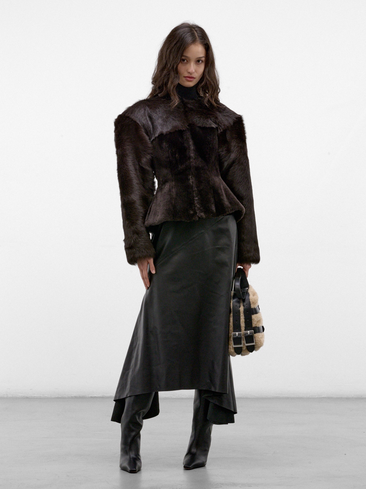 Brown Sheep Leather & Fur Jacket (LEATHER-03-BROWN)