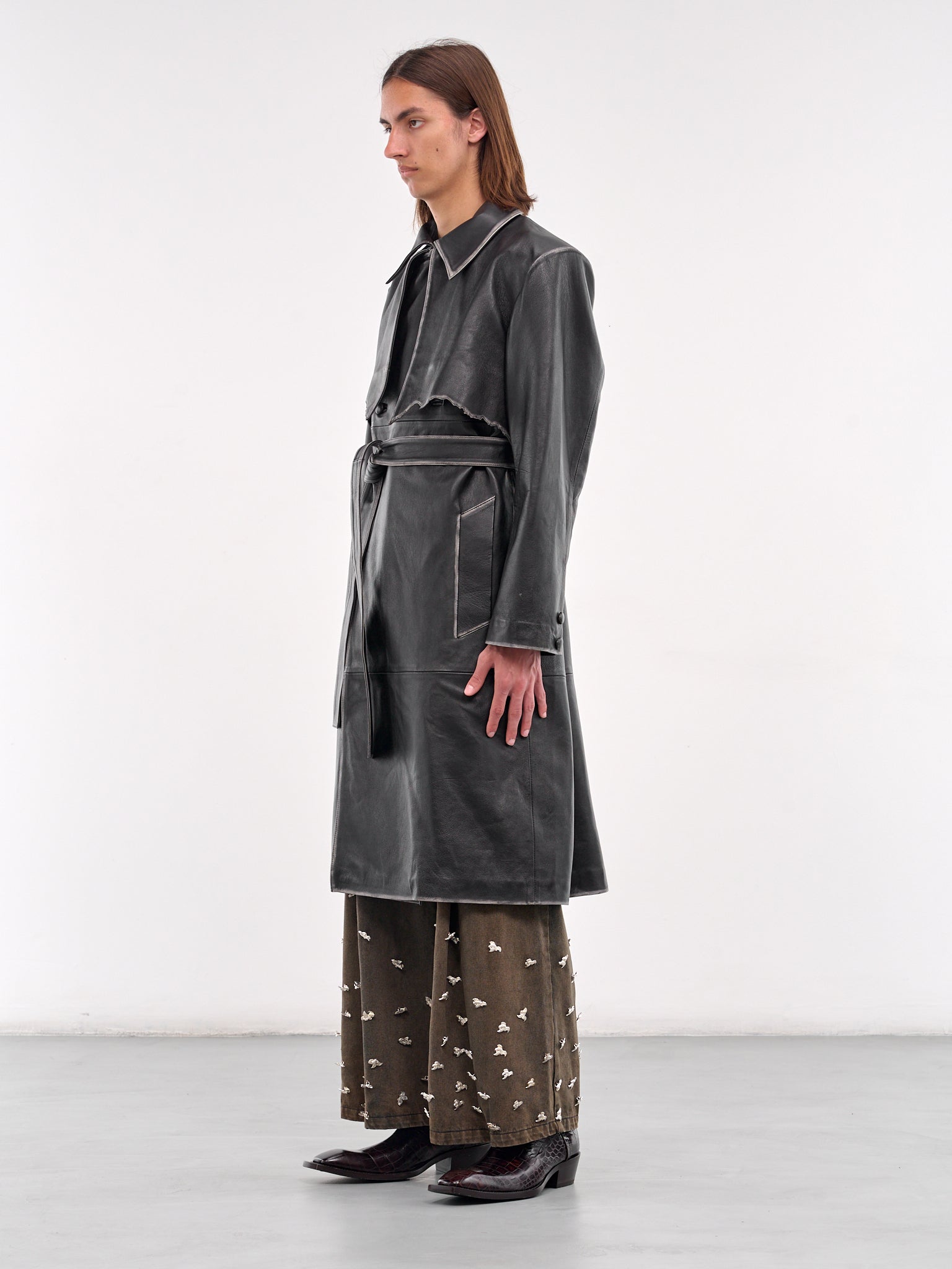 Leather Volcano Trench Coat (LEATHER-VOLCANO-SMOKE)
