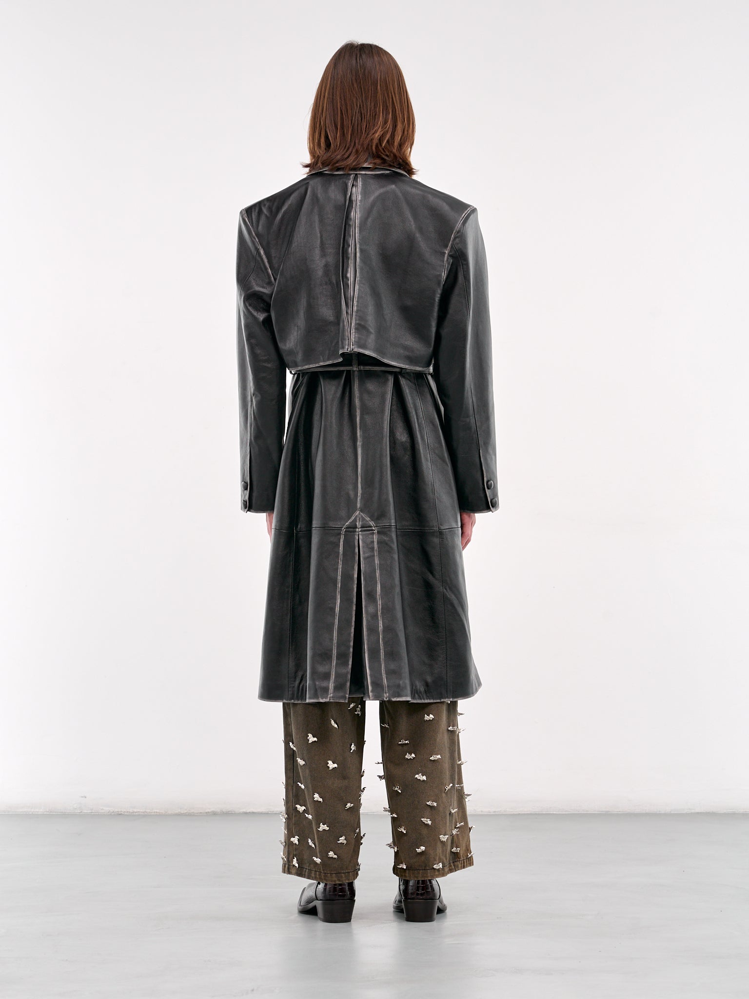 Leather Volcano Trench Coat (LEATHER-VOLCANO-SMOKE)