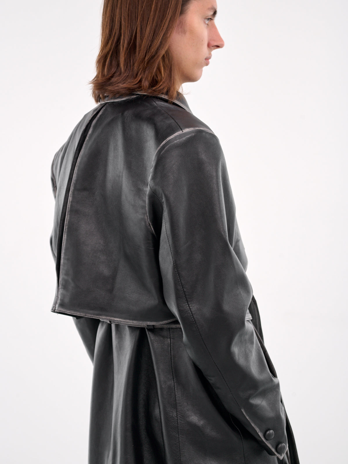Leather Volcano Trench Coat (LEATHER-VOLCANO-SMOKE)