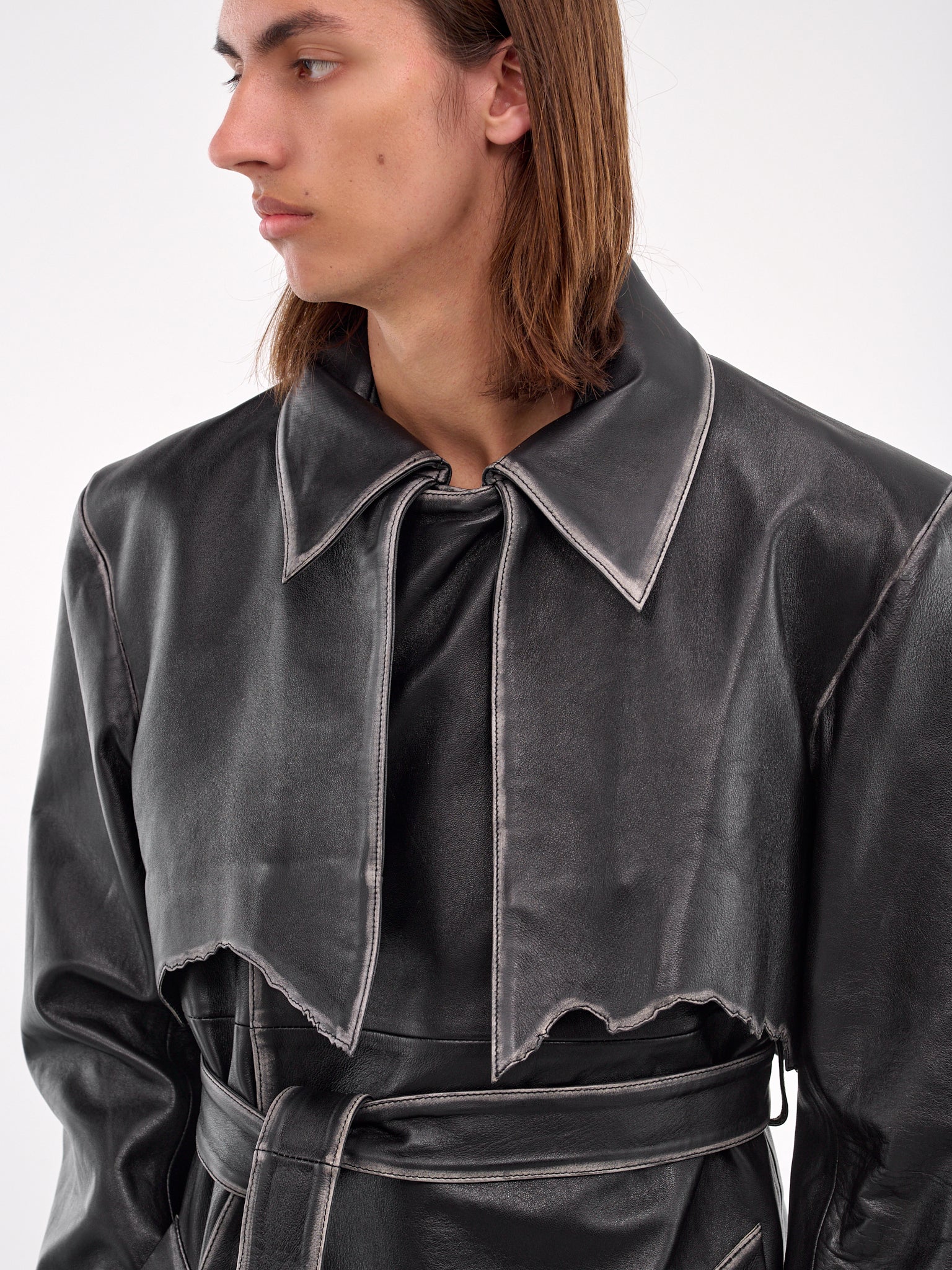 Leather Volcano Trench Coat (LEATHER-VOLCANO-SMOKE)