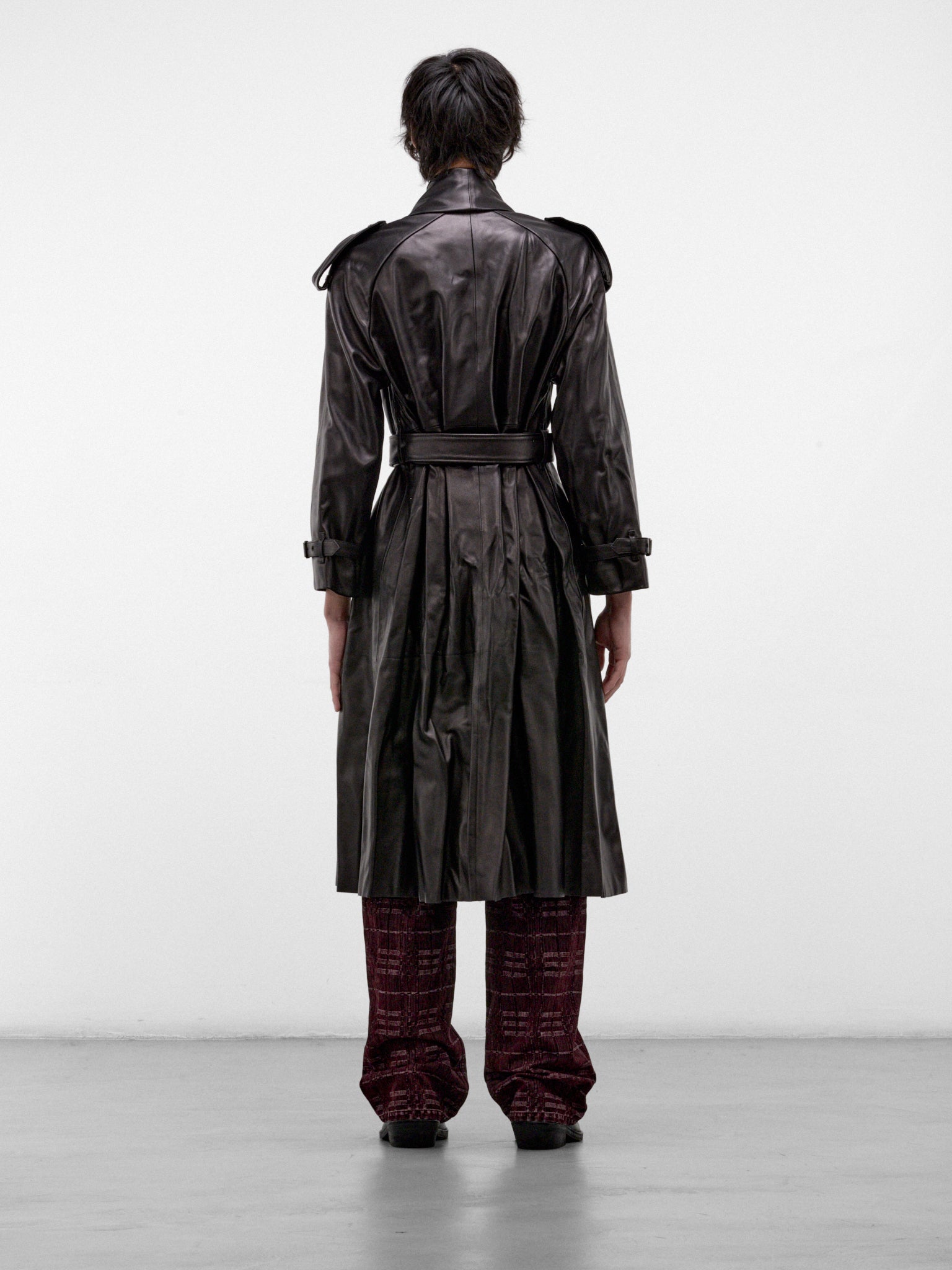 Black Leather Lemlair Trench Coat (LEMLAIR-A1189-BLACK)