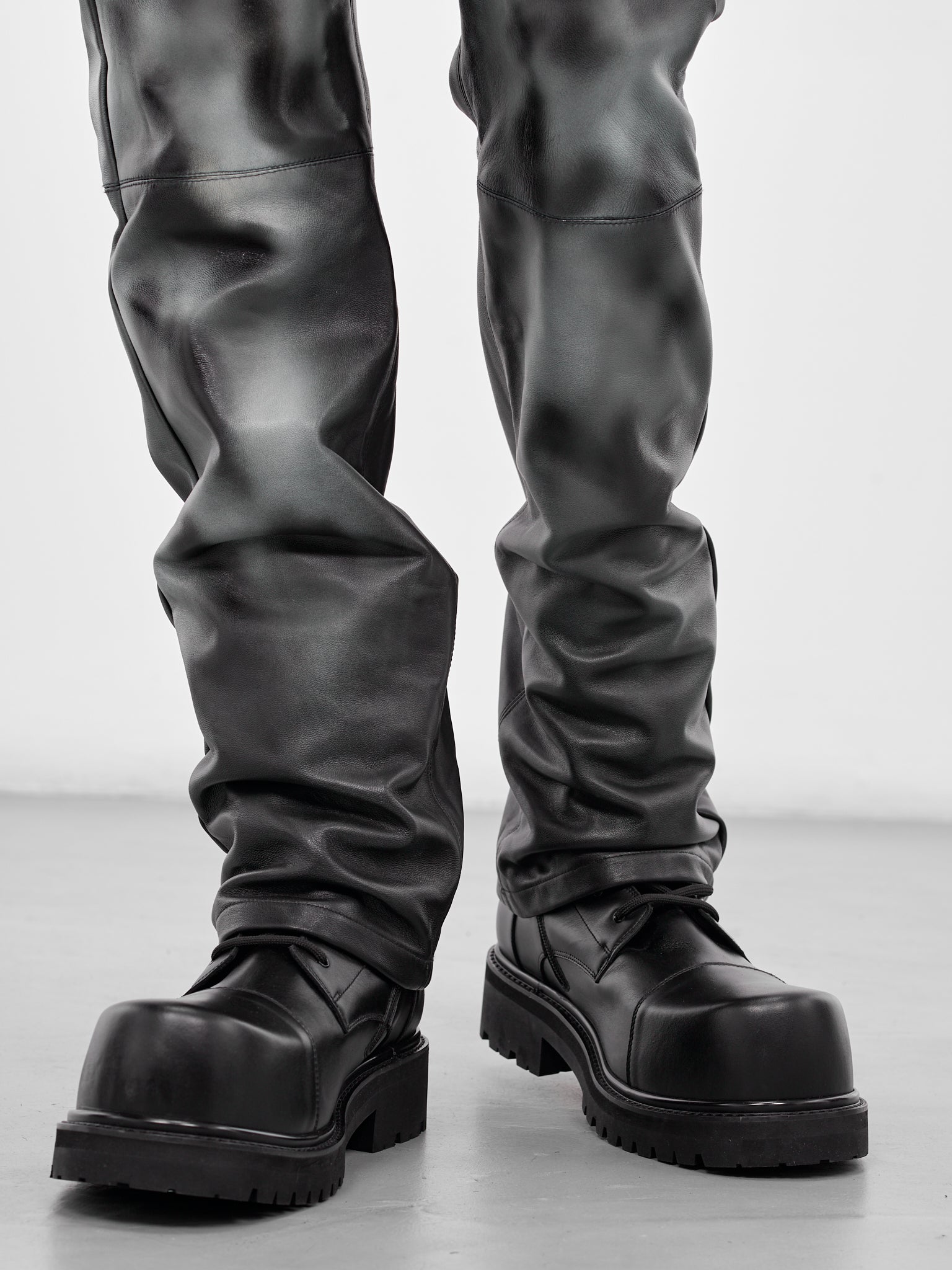 Black Leather Leopard Print Pants (LEOPARD-PANTS-BLACK)