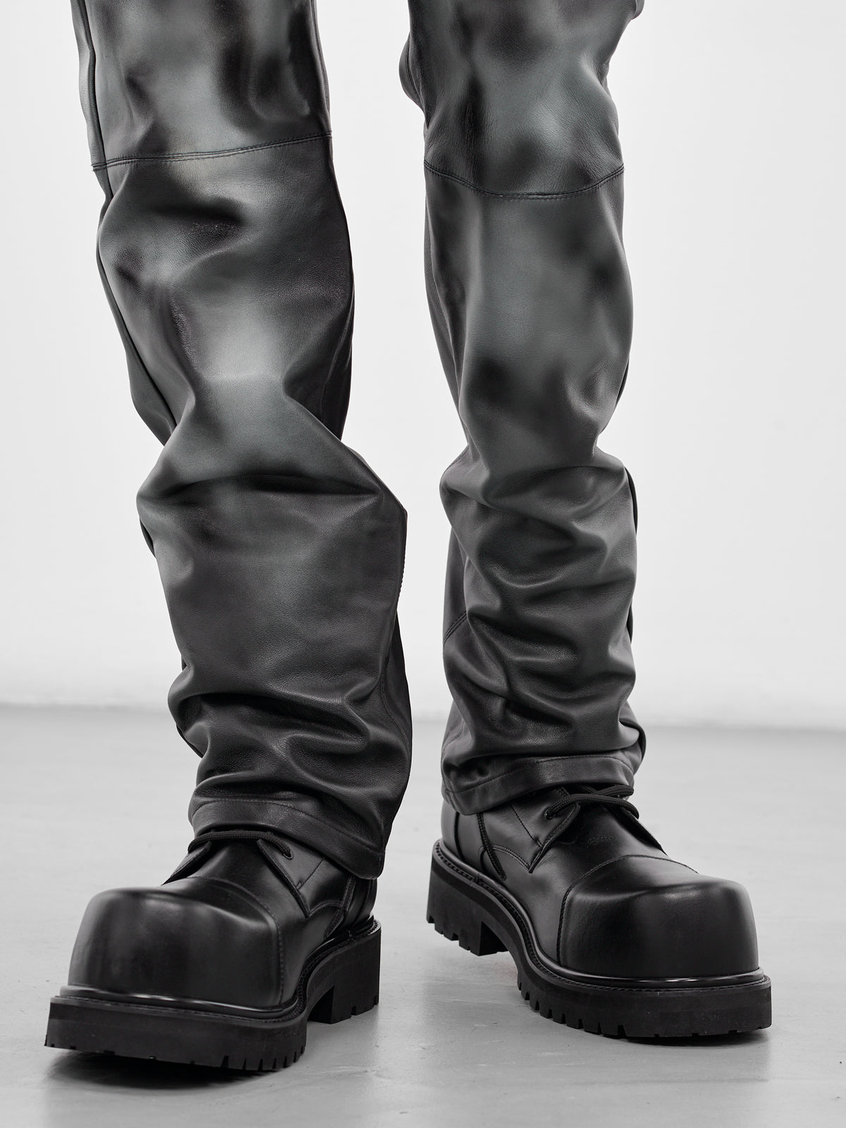 Black Leather Leopard Print Pants (LEOPARD-PANTS-BLACK)