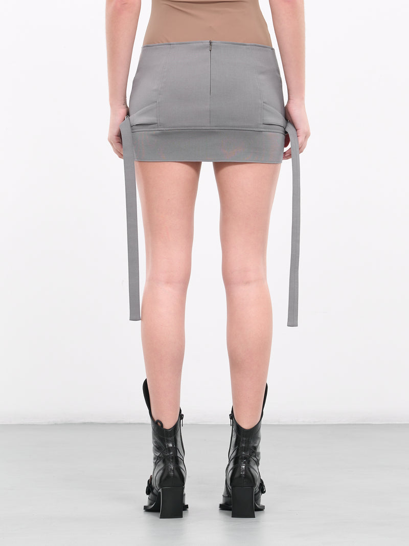 Lace-Up Mini Skirt (LETHS0-GREY)