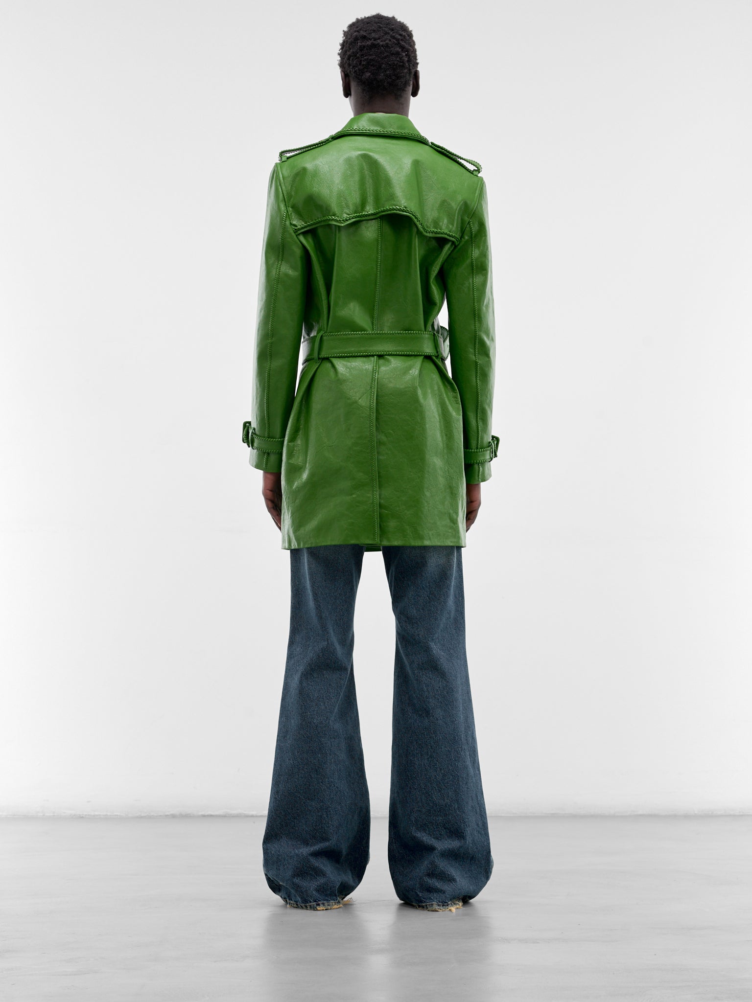 Green Leather Leverton Trench Coat (LEVERTON-SAMPHIRE-GREEN)