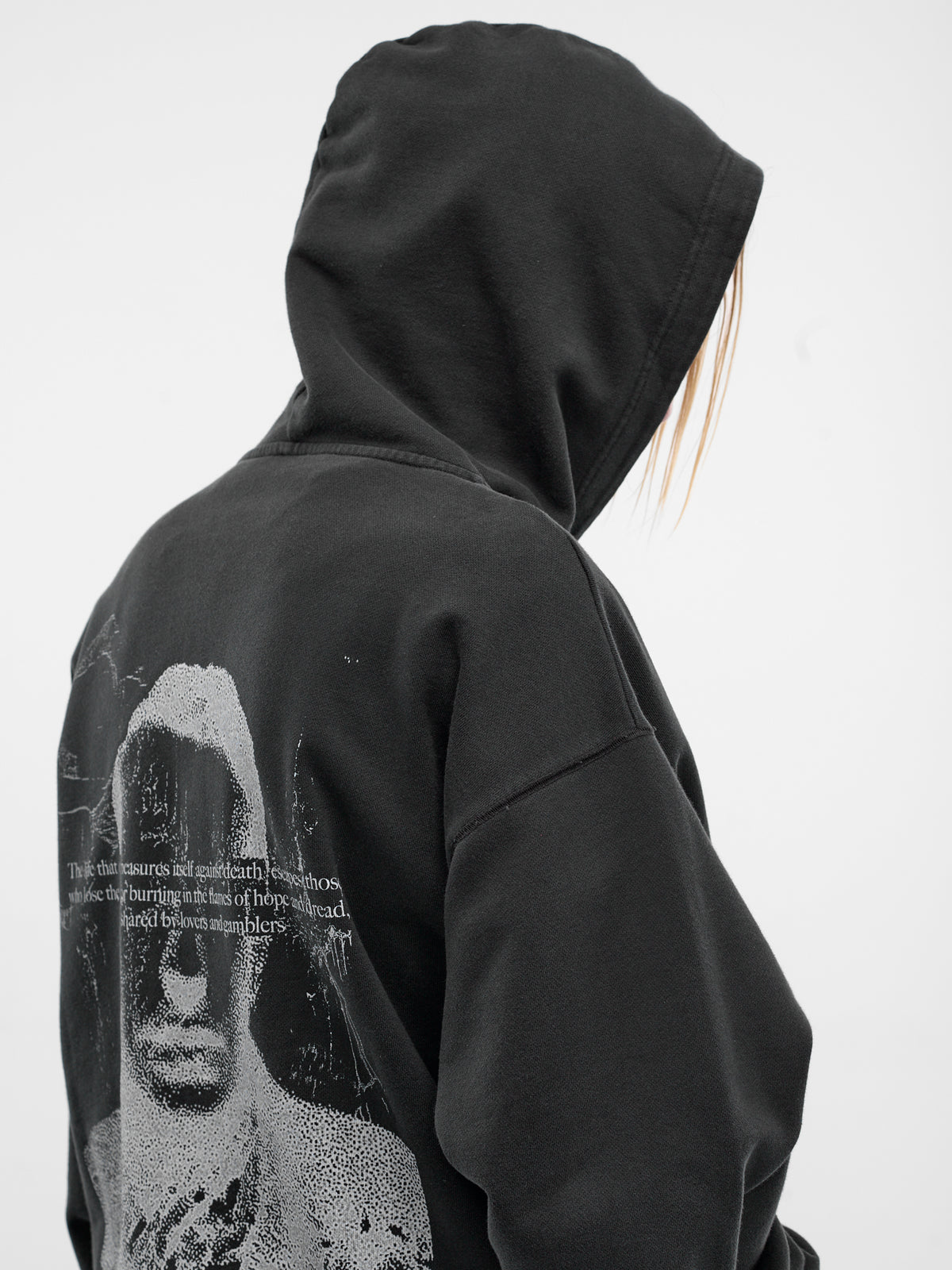 Black Bataille Graphic Zip Hoodie (LKSS26-BATAILLE-WASHED-BLACK)
