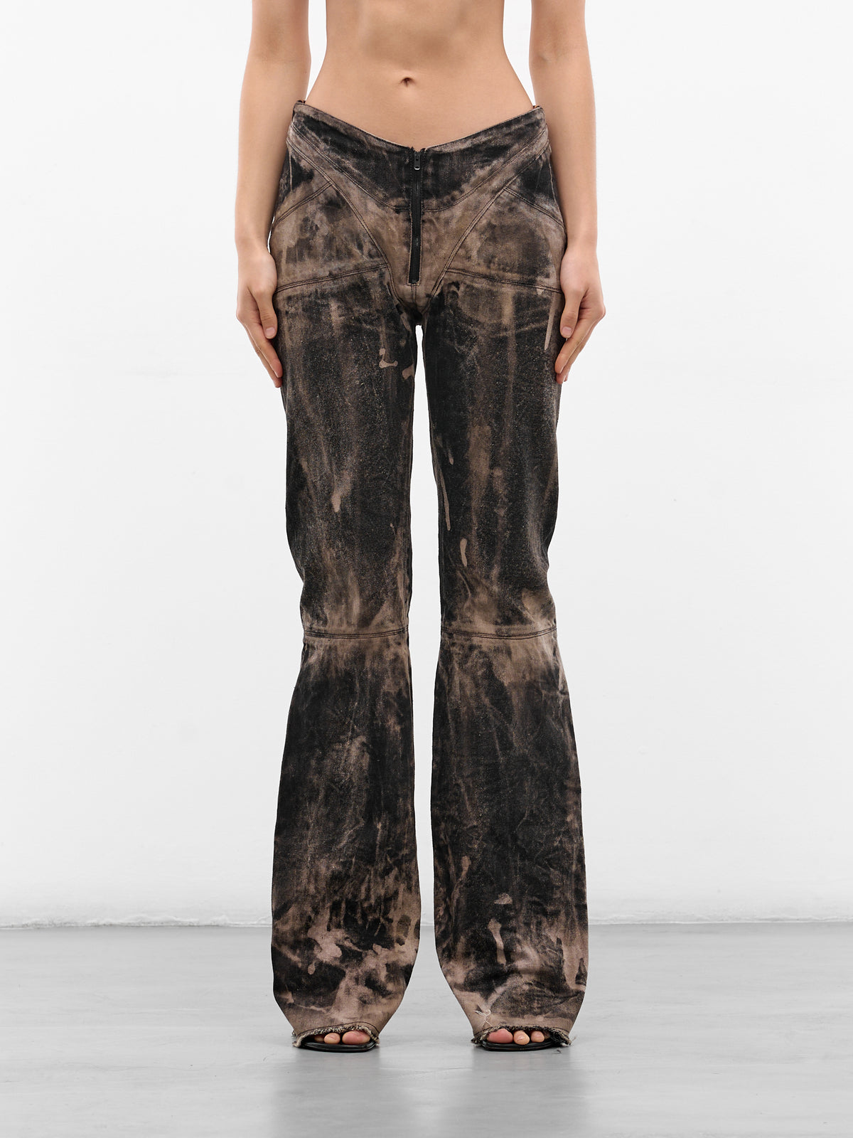 Black Bleached Denim Rider Pants (LKSS26-RIDER-DEN-BLACK)
