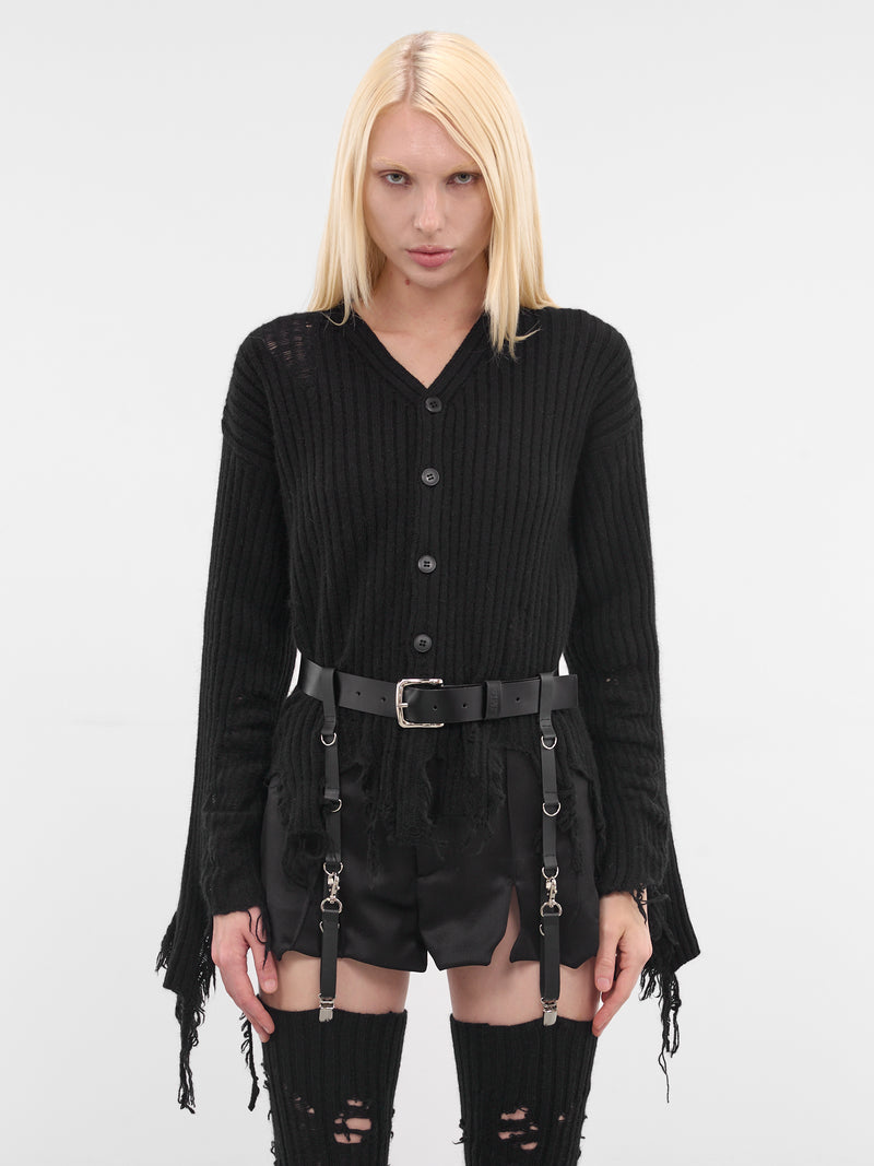 Black Leather Strap Belt (LL-F04-717-1-BLACK)