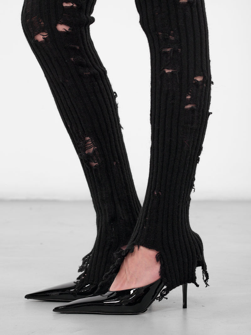 Black Distressed Leg Warmers (LL-M01-182-3-BLACK)