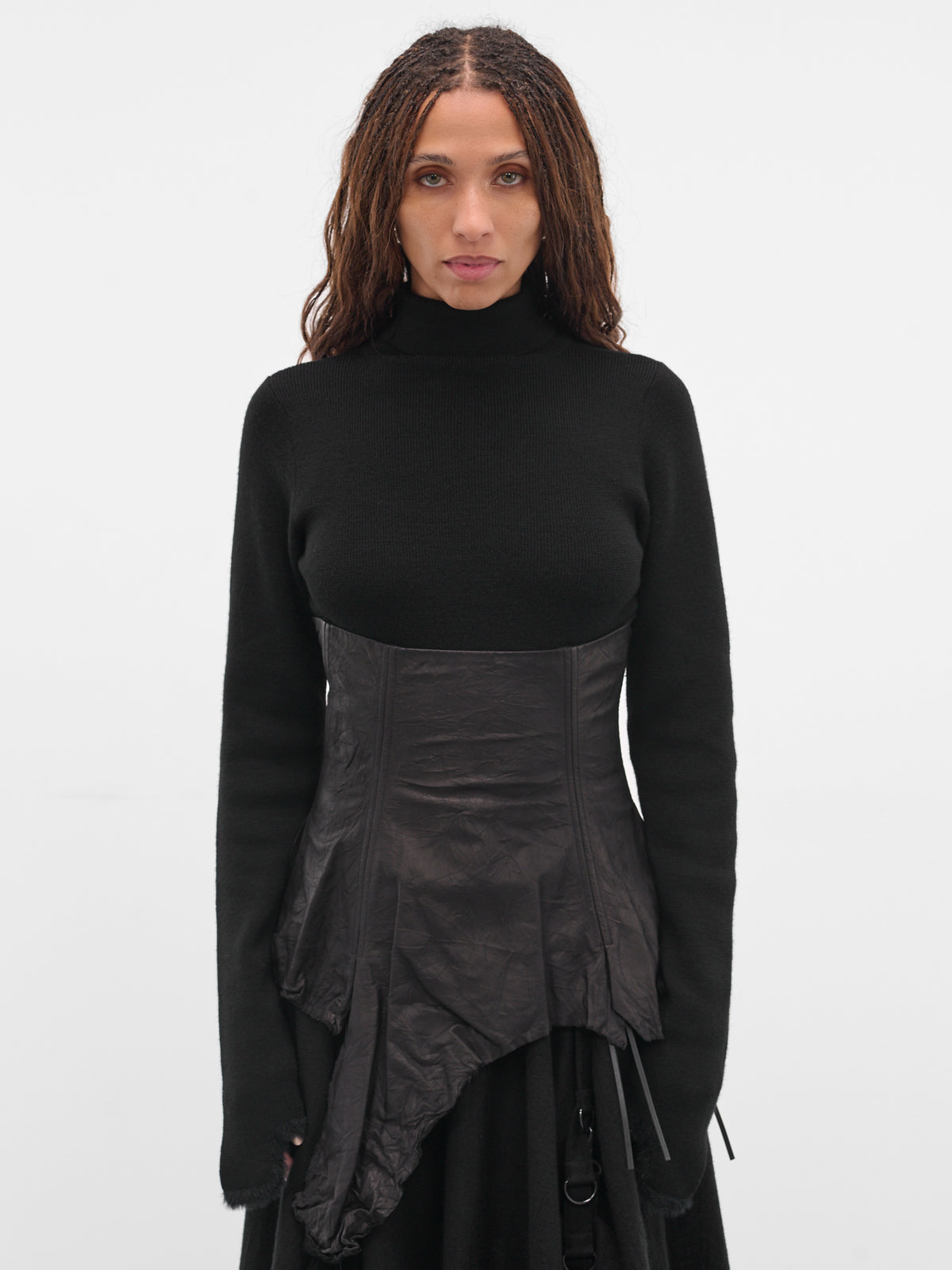 Black Leather Corset Belt (LL-Y01-700-1-BLACK)
