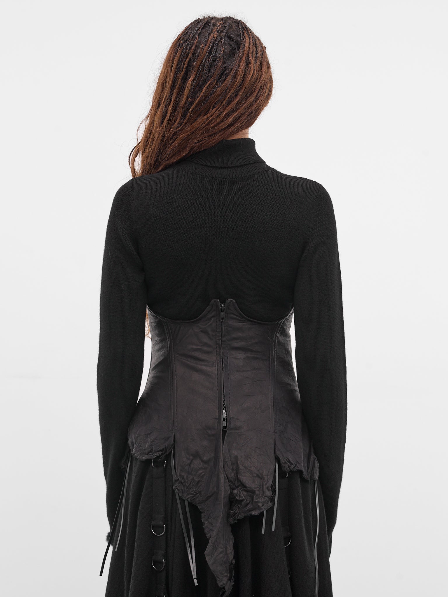 Black Leather Corset Belt (LL-Y01-700-1-BLACK)