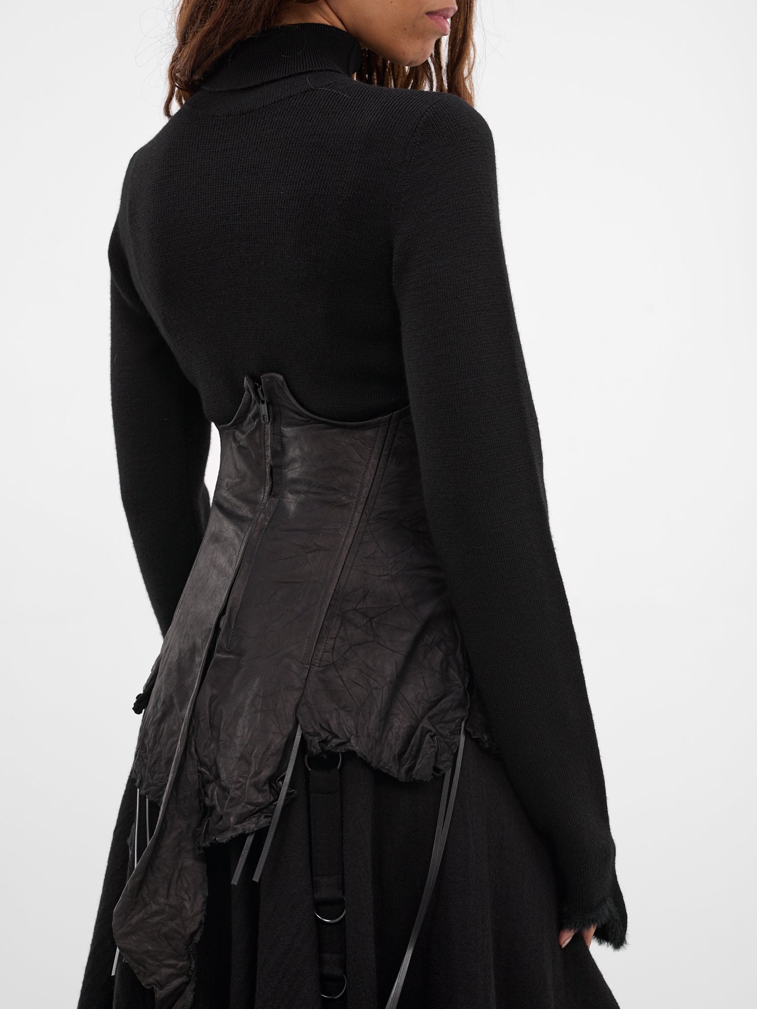 Black Leather Corset Belt (LL-Y01-700-1-BLACK)