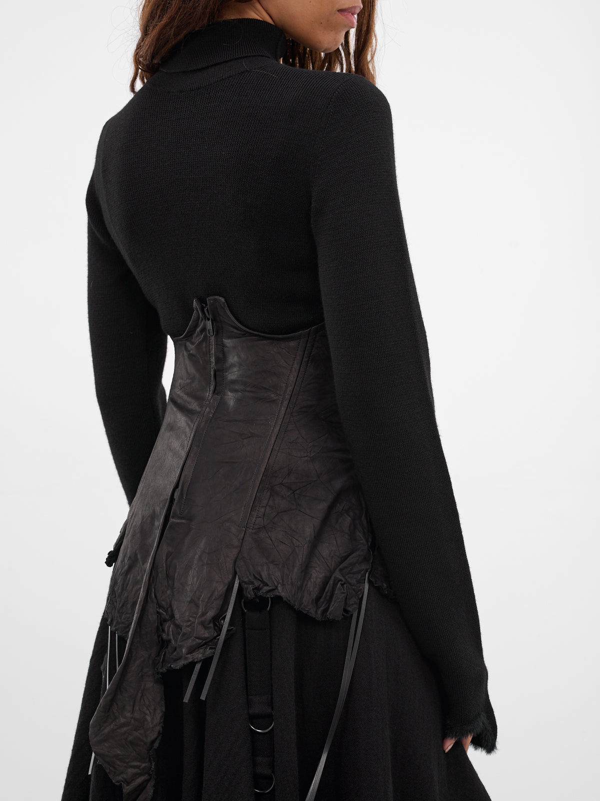 Black Leather Corset Belt (LL-Y01-700-1-BLACK)