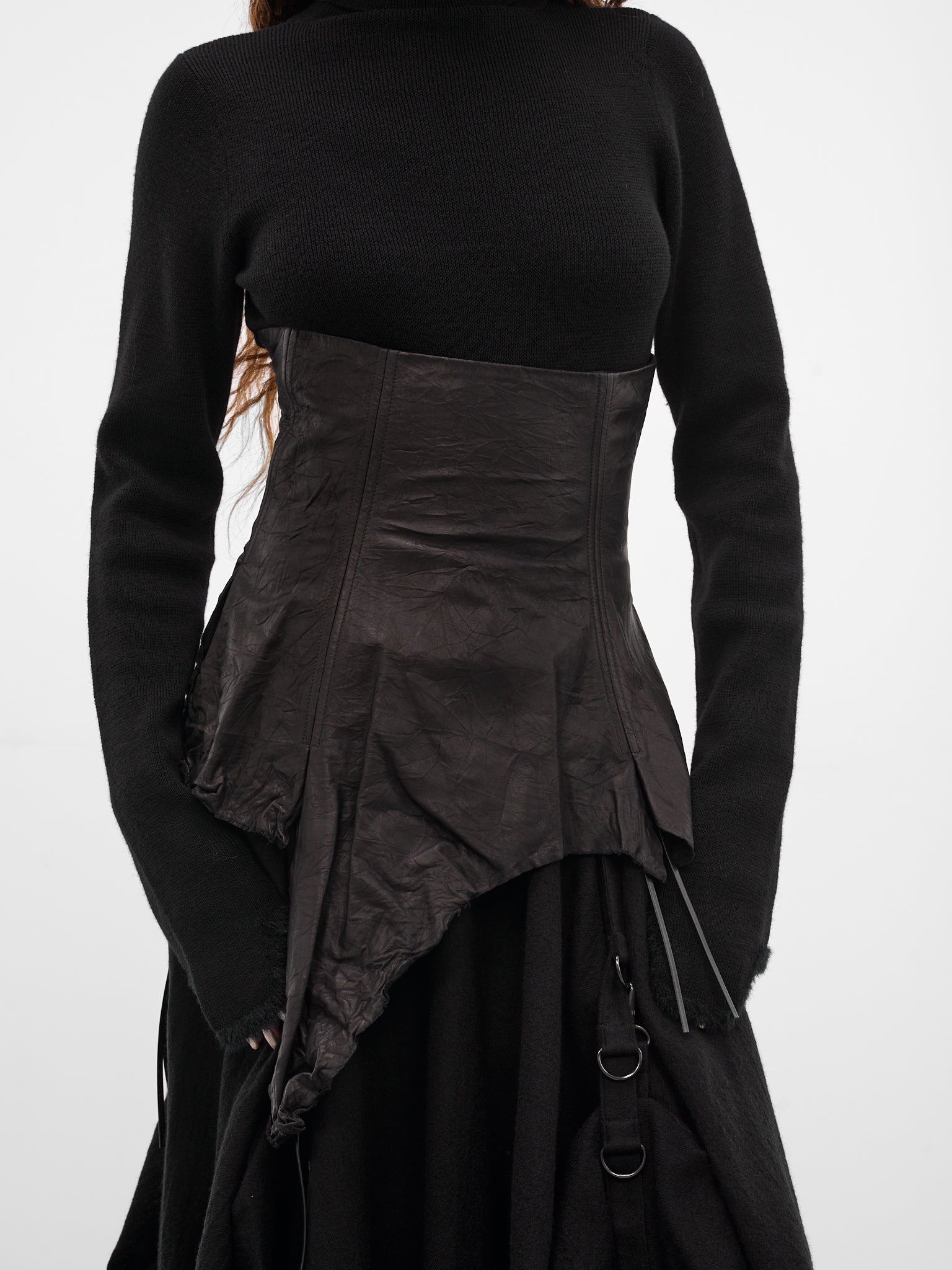 Black Leather Corset Belt (LL-Y01-700-1-BLACK)