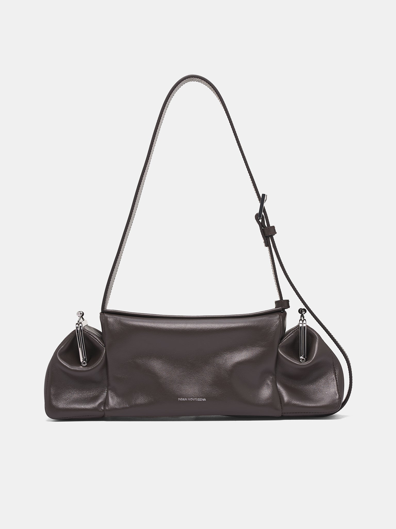 Brown Leather Clasp Pocket Handbag (LLB-CHOBR-CHOCOLATE-BROWN)
