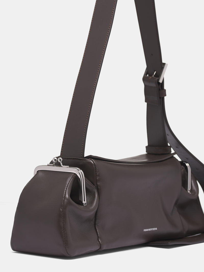 Brown Leather Clasp Pocket Handbag (LLB-CHOBR-CHOCOLATE-BROWN)