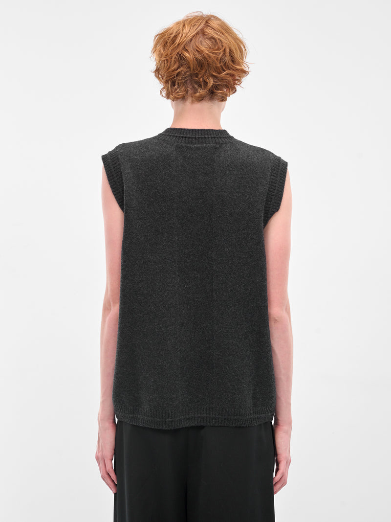 Charcoal Wool Knit Vest (LMK9B-0660-CHARCOAL-PEARL)