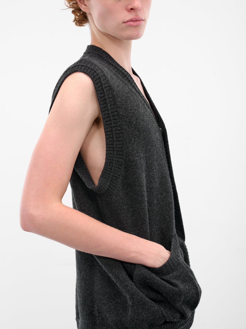 Charcoal Wool Knit Vest (LMK9B-0660-CHARCOAL-PEARL)