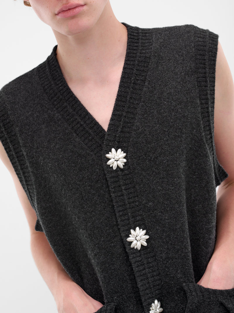 Charcoal Wool Knit Vest (LMK9B-0660-CHARCOAL-PEARL)
