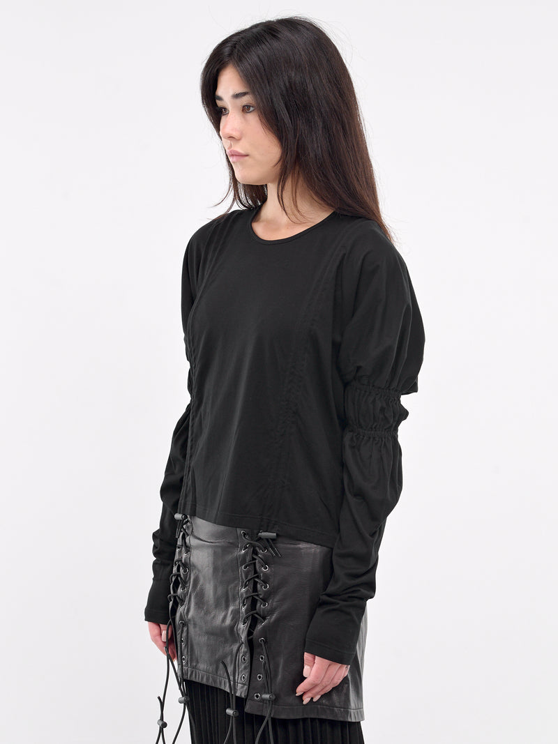 Gathered String Top (LO-T01-038-BLACK)