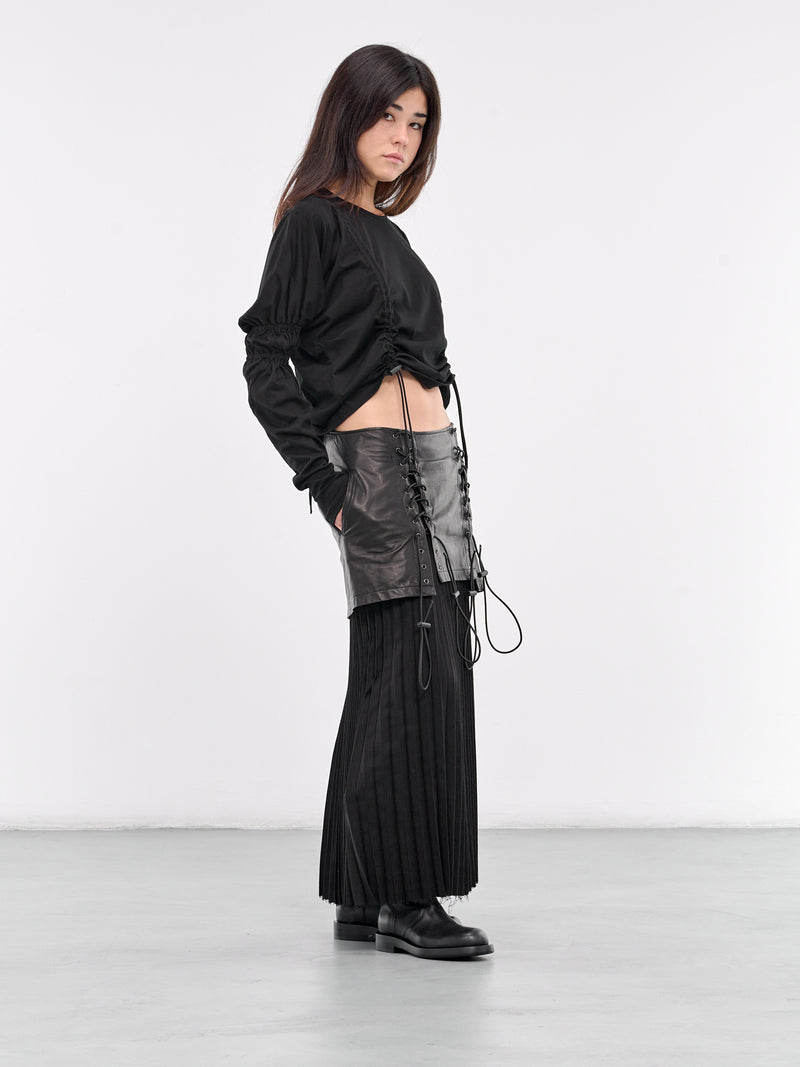 Gathered String Top (LO-T01-038-BLACK)