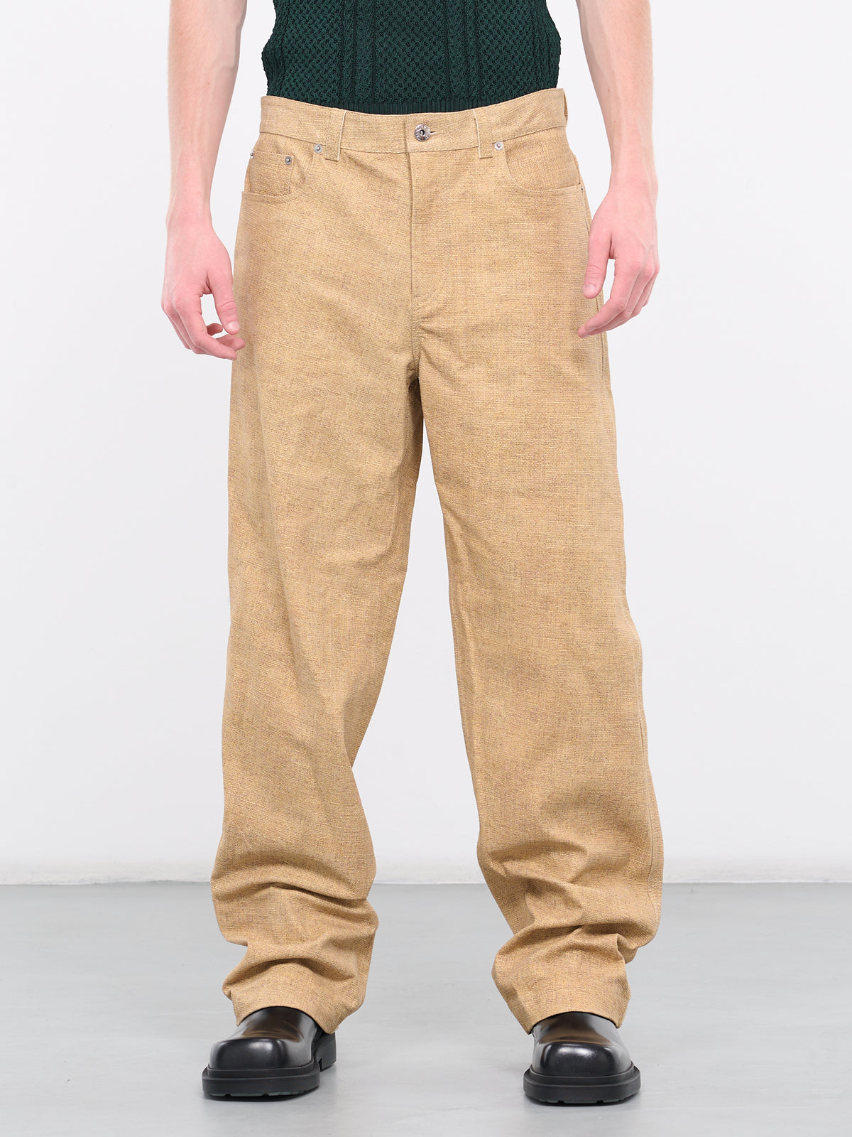 Straight Leg Leather Pants (LO0014-LT0082-SAND)