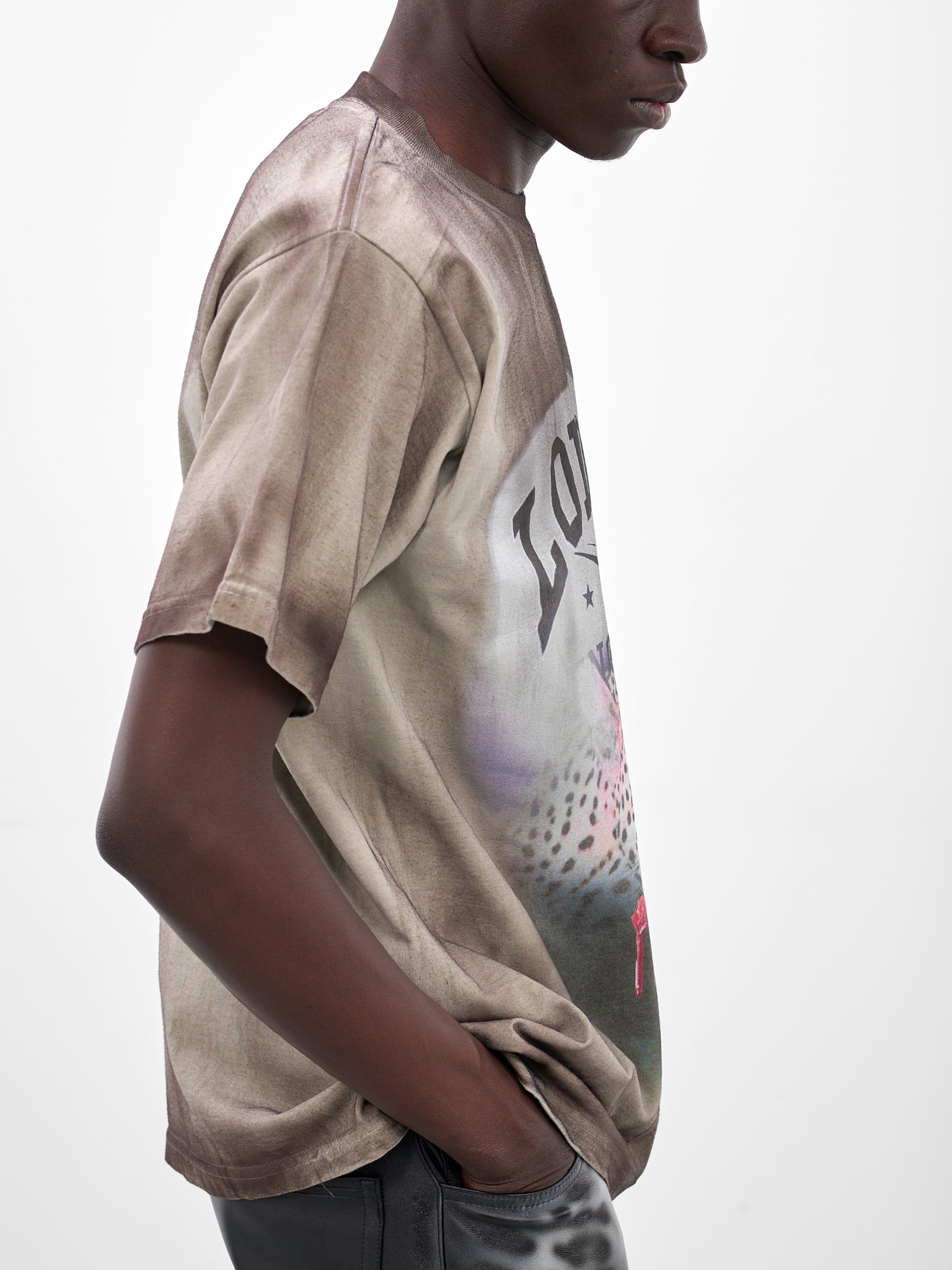 London Cheetah Graphic Print Tee (LONDON-T-SHIRT-GREEN-BROWN)