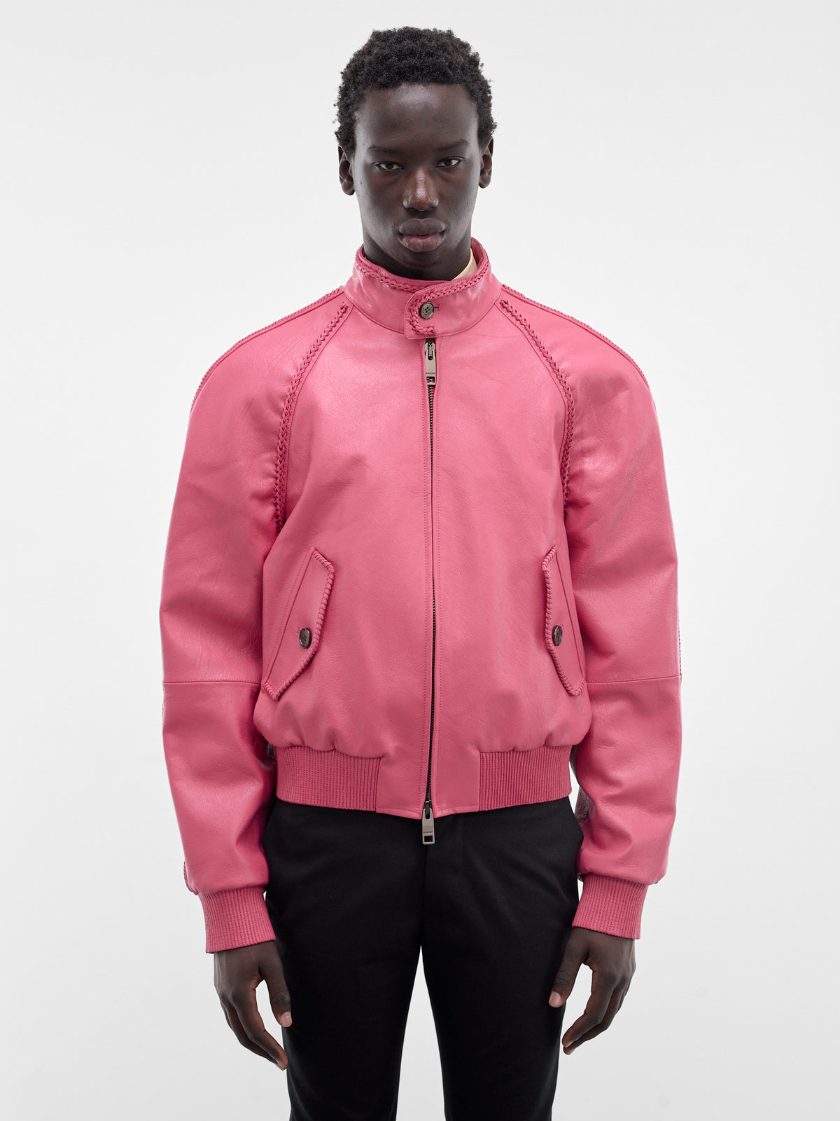Pink Leather Locksley Harrington Jacket (LOCKSLEY-NOUGAT-PINK)