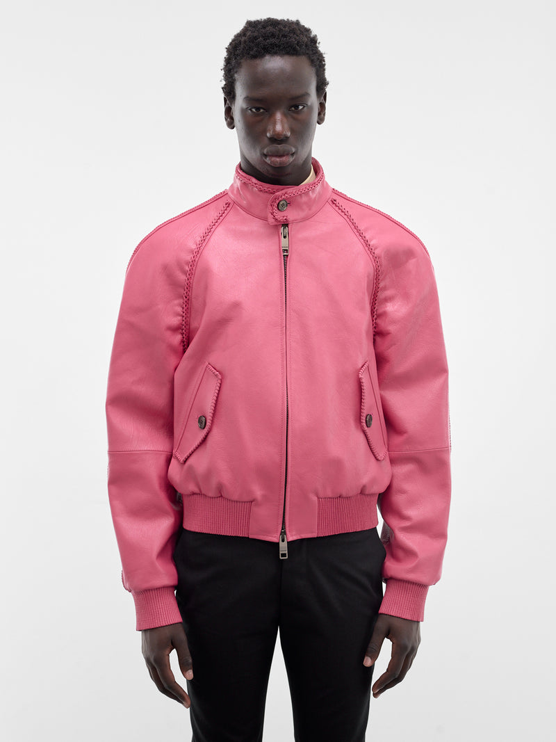 Pink Leather Locksley Harrington Jacket (LOCKSLEY-NOUGAT-PINK)