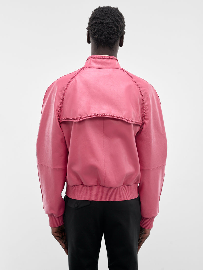 Pink Leather Locksley Harrington Jacket (LOCKSLEY-NOUGAT-PINK)