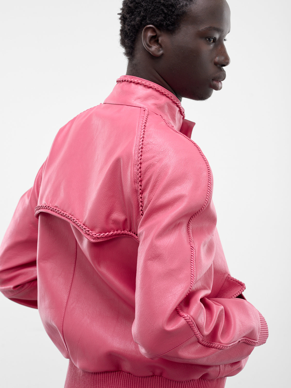 Pink Leather Locksley Harrington Jacket (LOCKSLEY-NOUGAT-PINK)