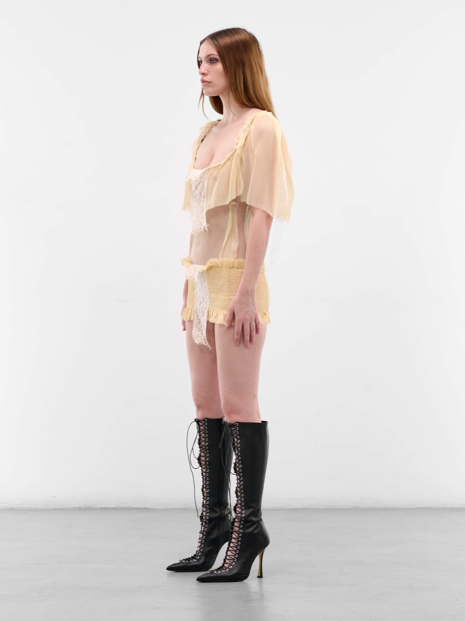 Beige Lost Doll Mini Dress (LOST-DOLL-DRESS-NUDE)