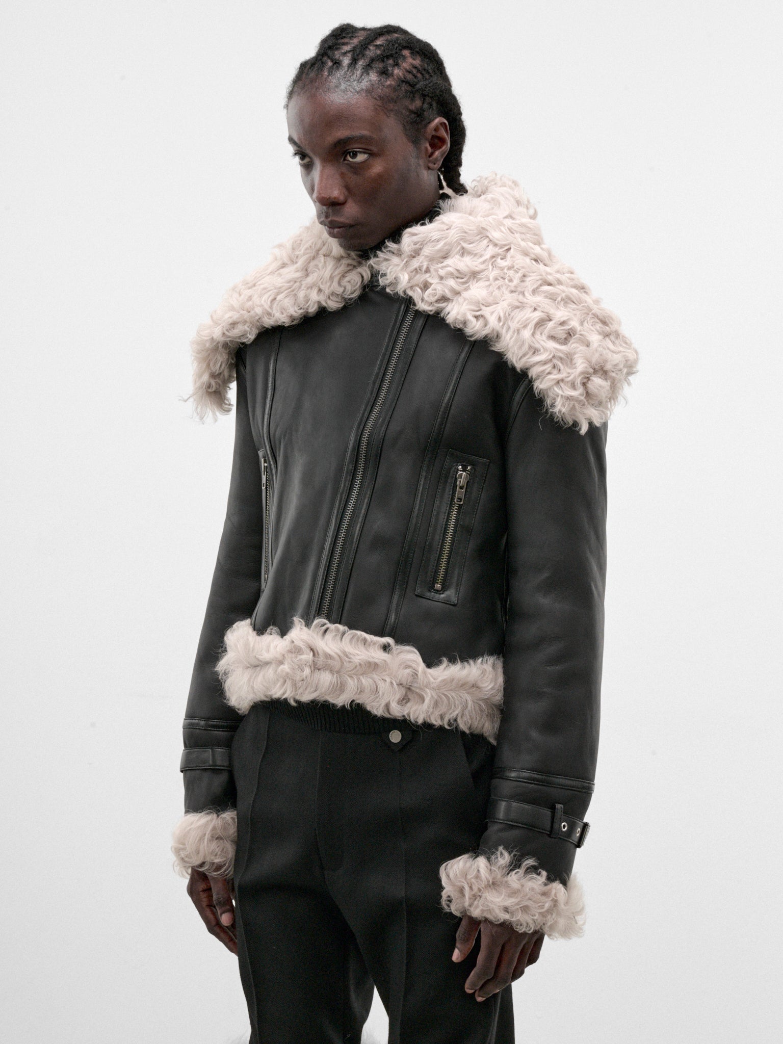 Black Sheep Leather Aviator Jacket (LT-001-A-BLACK)