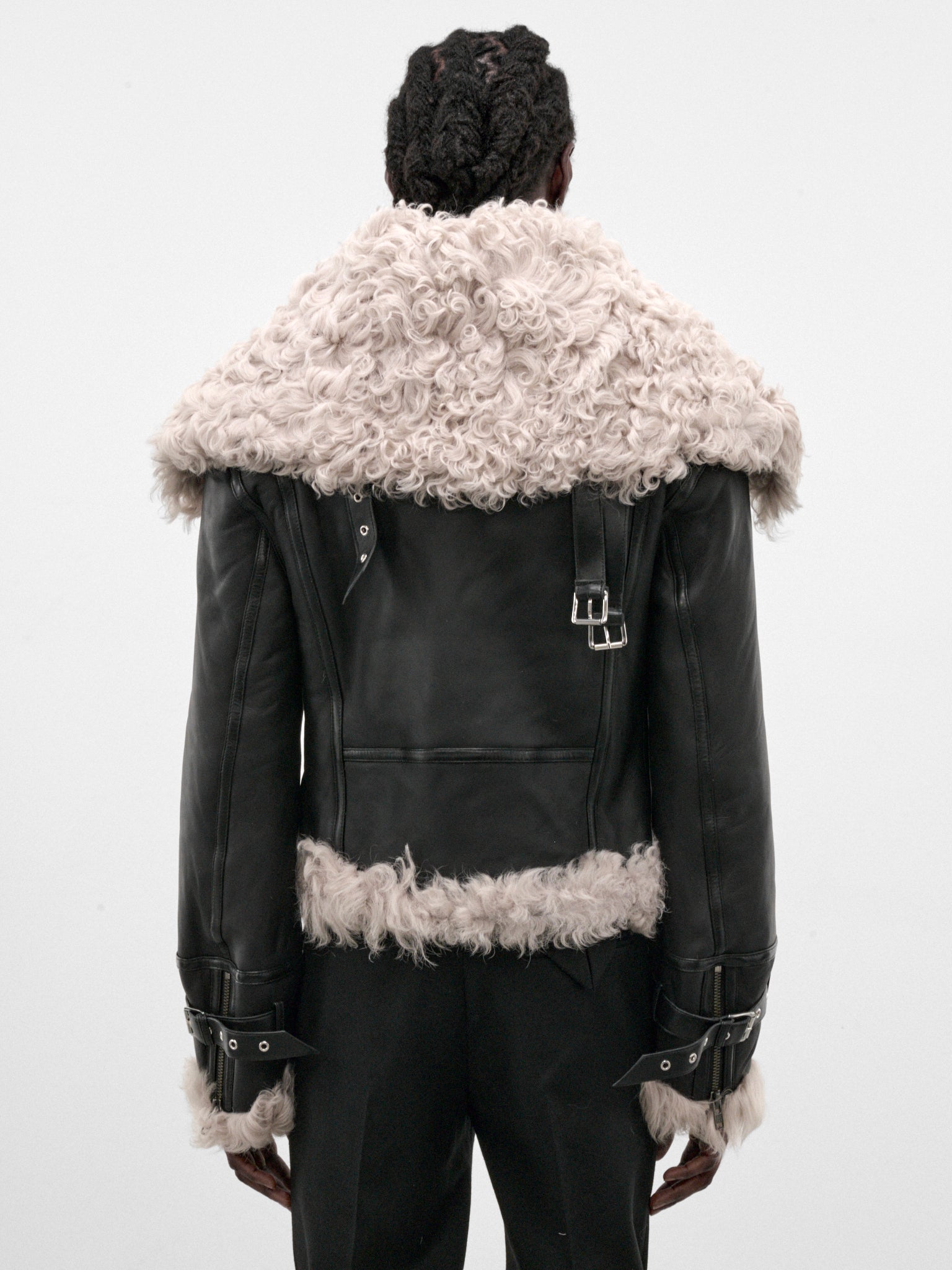 Black Sheep Leather Aviator Jacket (LT-001-A-BLACK)