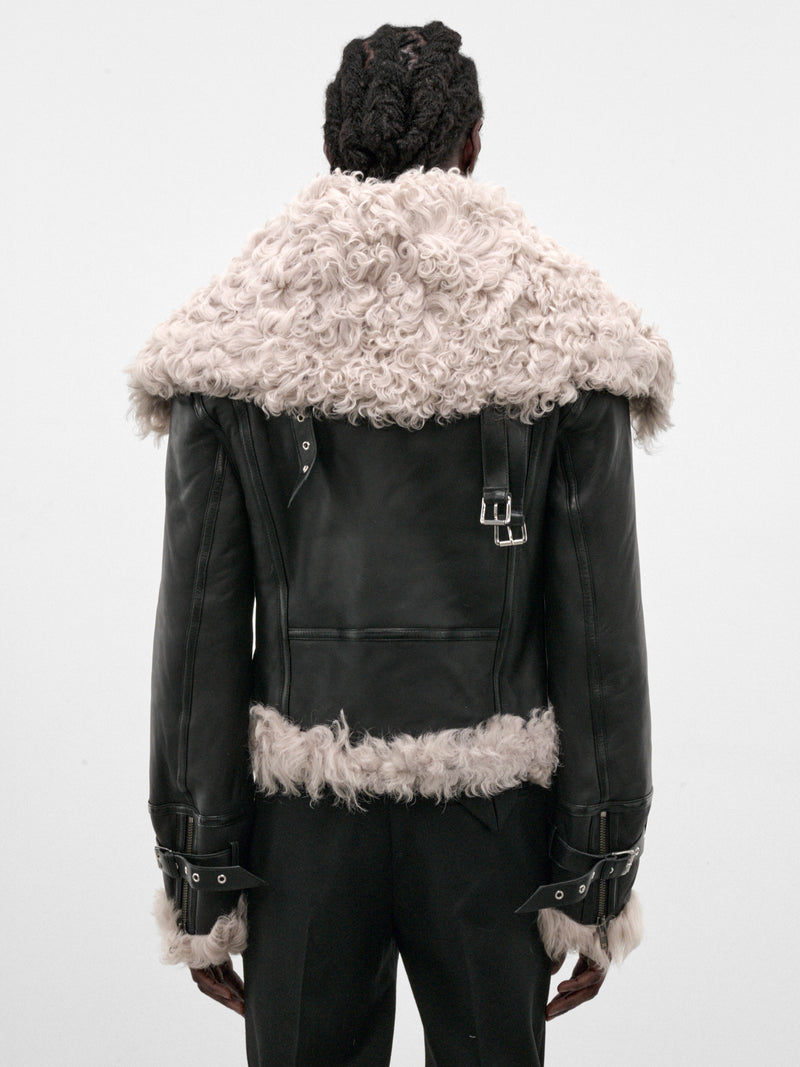 Black Sheep Leather Aviator Jacket (LT-001-A-BLACK)