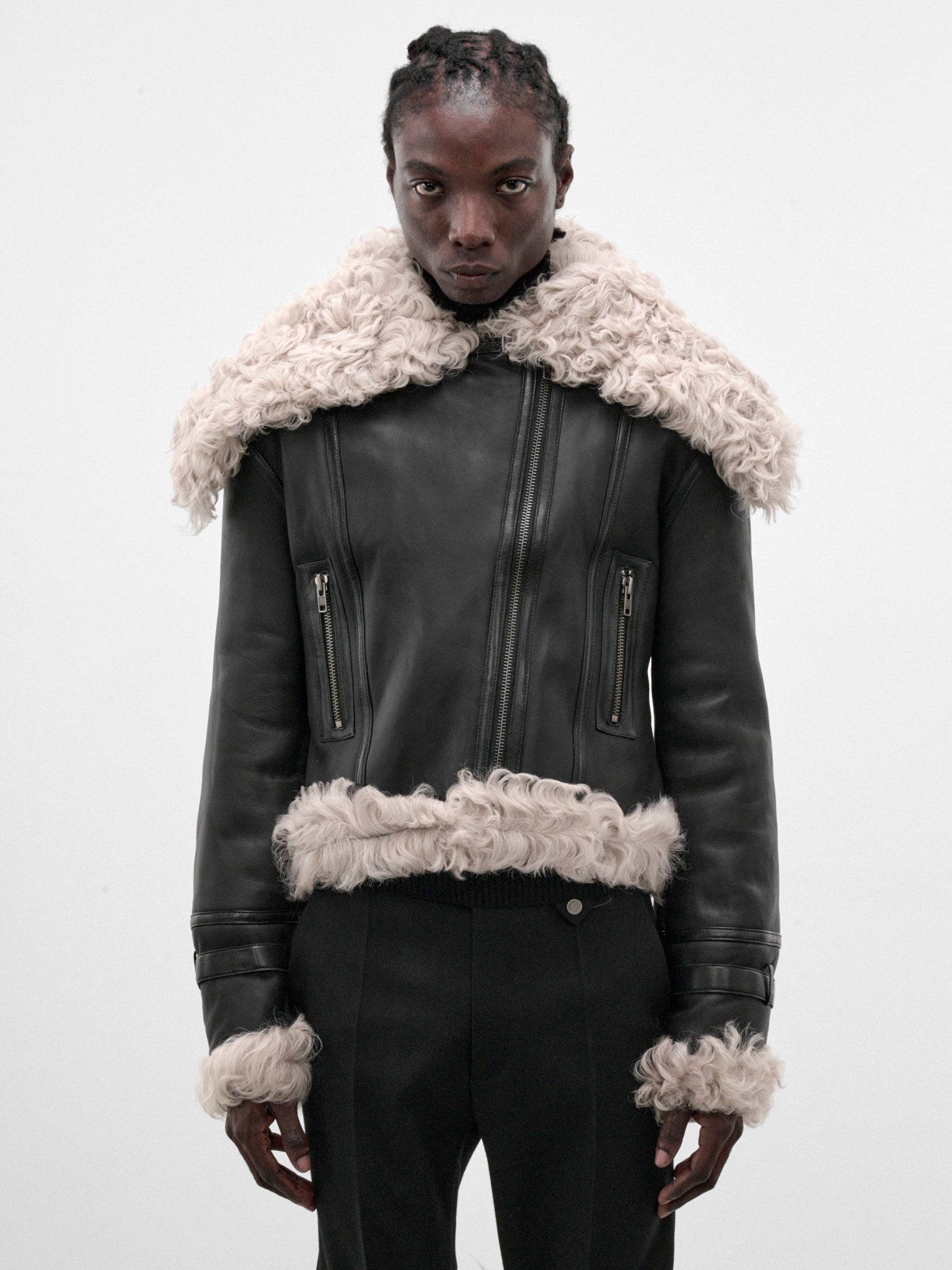 Black Sheep Leather Aviator Jacket (LT-001-A-BLACK)